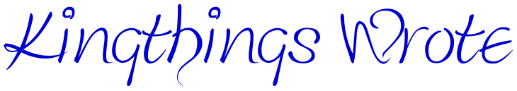 Kingthings Wrote font